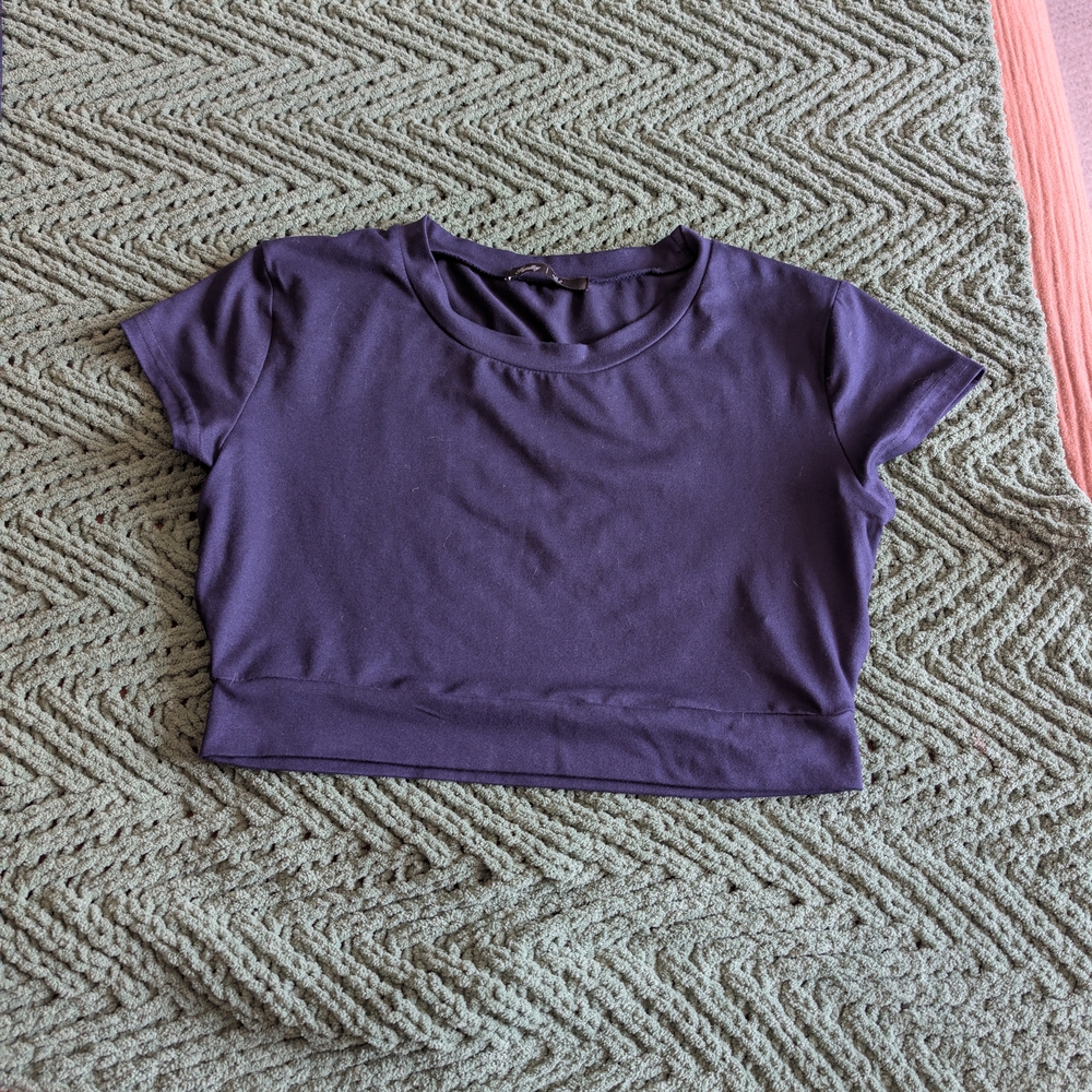 Elegant Women's Purple Crop Top And Pants